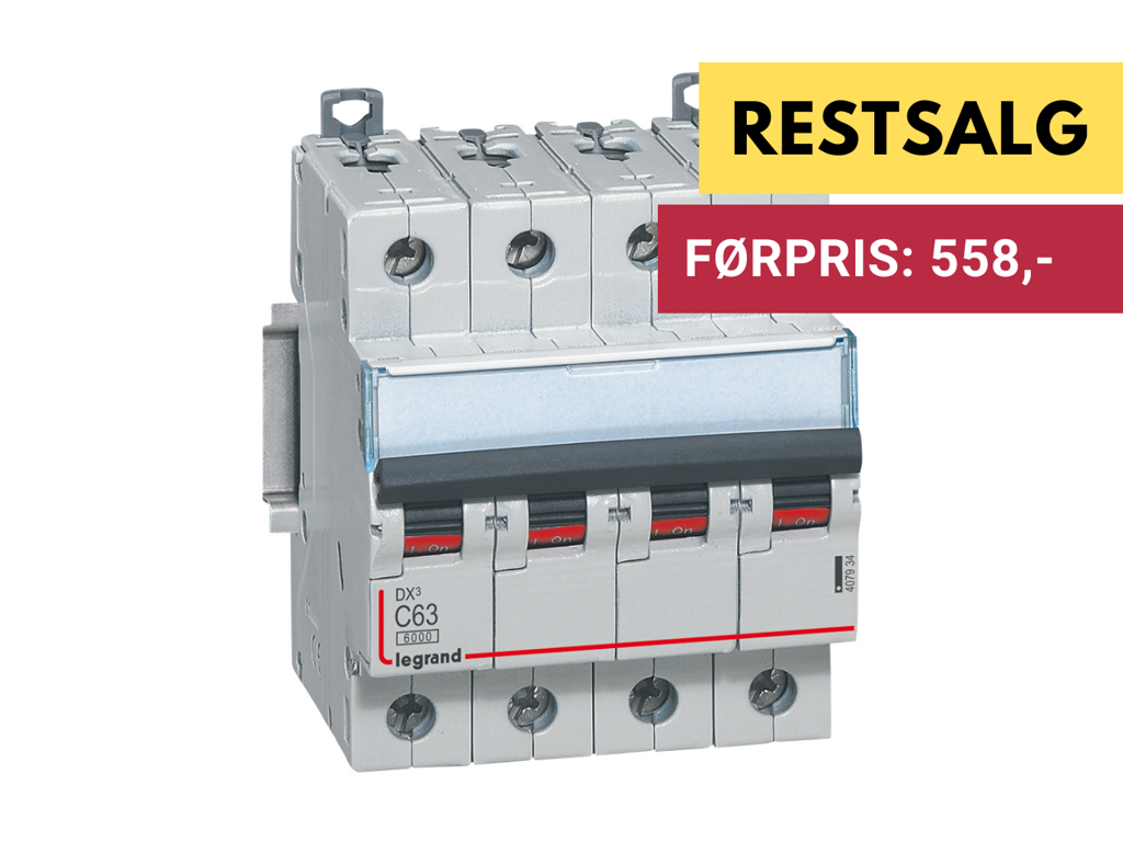Legrand automatsikring DX3 C63A 4P 4M 6/10kA