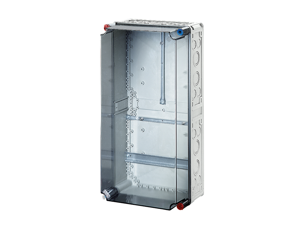 Mi kasse med beslag til 1 x kWh-måler og DIN-skinne, 600x300x214 mm