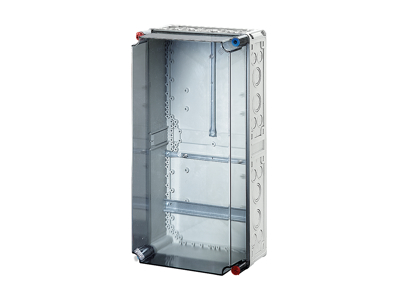 Mi kasse med beslag til 1 x kWh-måler og DIN-skinne, 600x300x214 mm