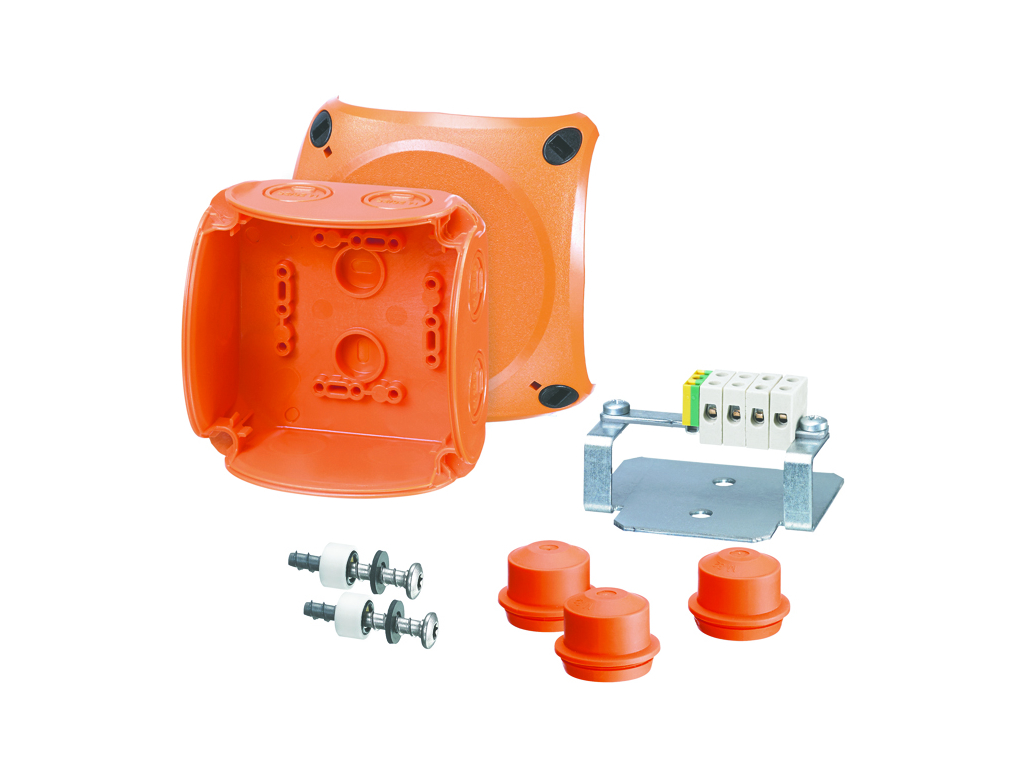 Branddåse 5x1,5-2,5 mm², Cu, 104x104x70 mm - Orange