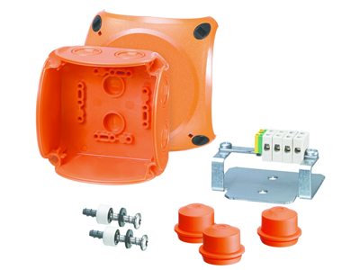 Branddåse 5x1,5-2,5 mm², Cu, 104x104x70 mm - Orange