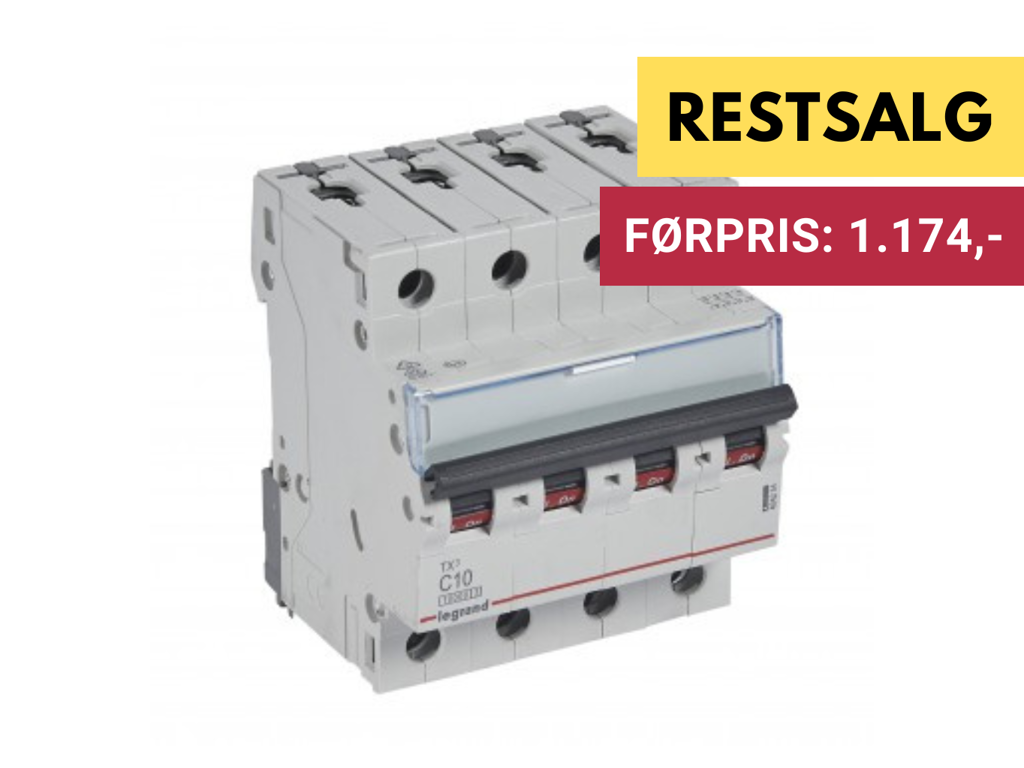 TX3 Automat C 10A 4P 4M 10/10kA 