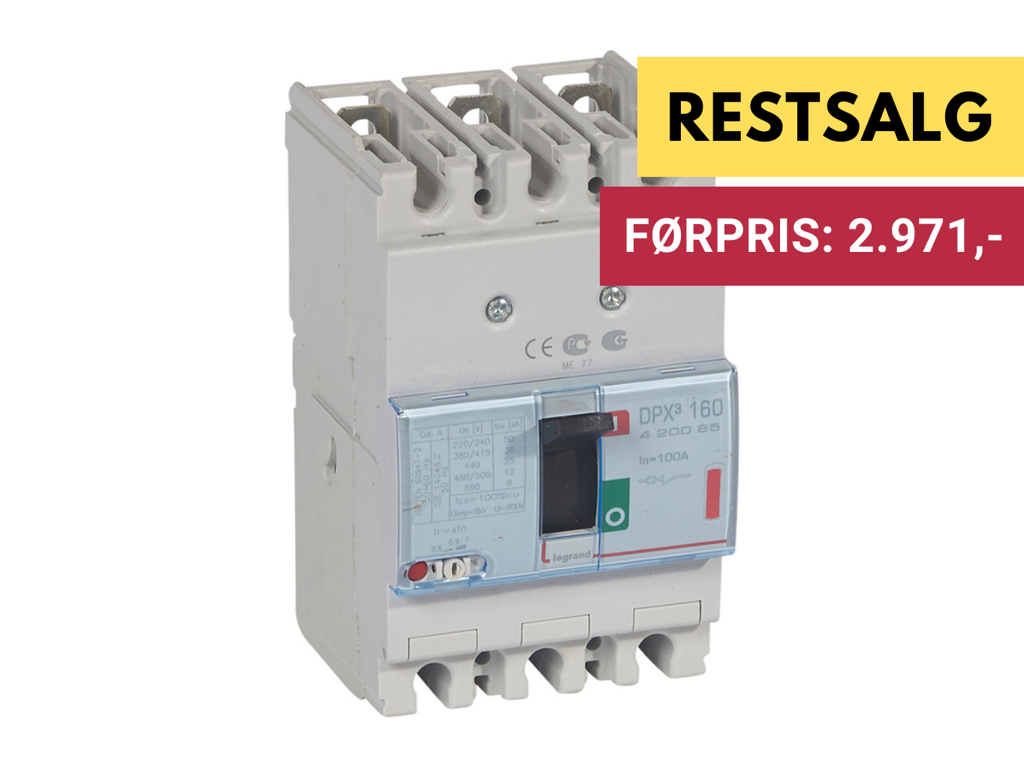 Legrand Maksimalafbryder DPX3 160, 100A 3pol