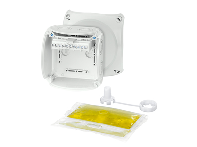 Dåse vandtæt 2,5-6mm² grå 130x130x77mm