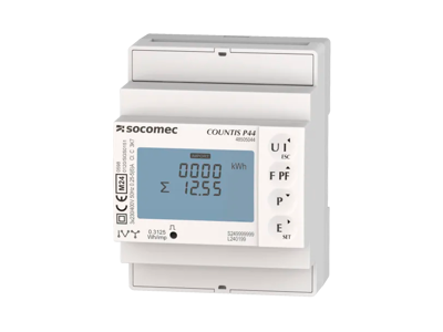 Socomec kWh måler 3-faset, via strømtrafo CT 1/5A, MID - Modbus