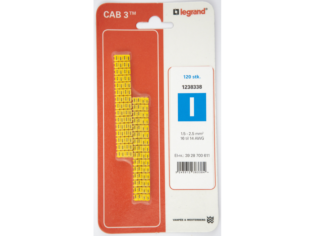 CAB 3 ledningsmærker 1,5-2,5 mm² (I) - 120 stk.