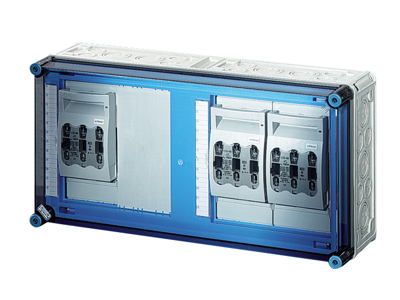 Mi kasse med 3xHRC00 sikringsafbrydere 160A 3P, ln=400A