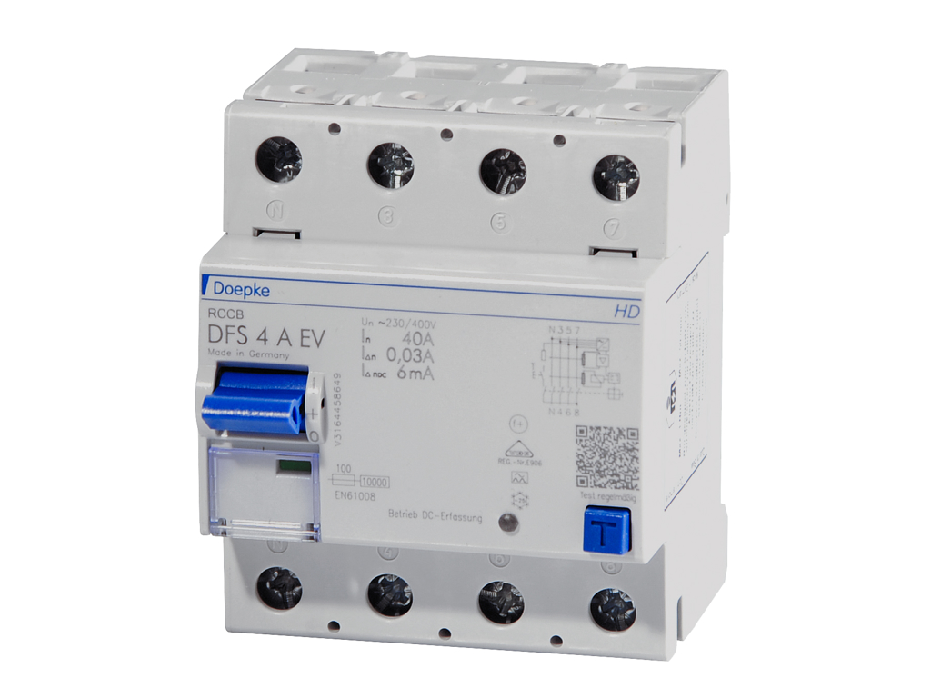 Fejlstrømsafbryder (RCD) DFS4 040A/0,03 EV HD 60°C 4P Type A, *V*