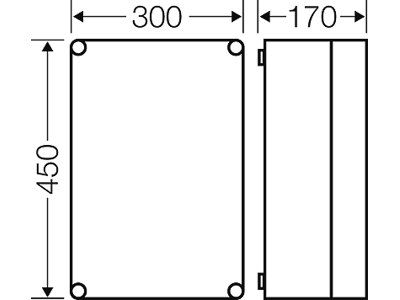 Hensel Mi kasse 450x300x170 mm - gråt låg