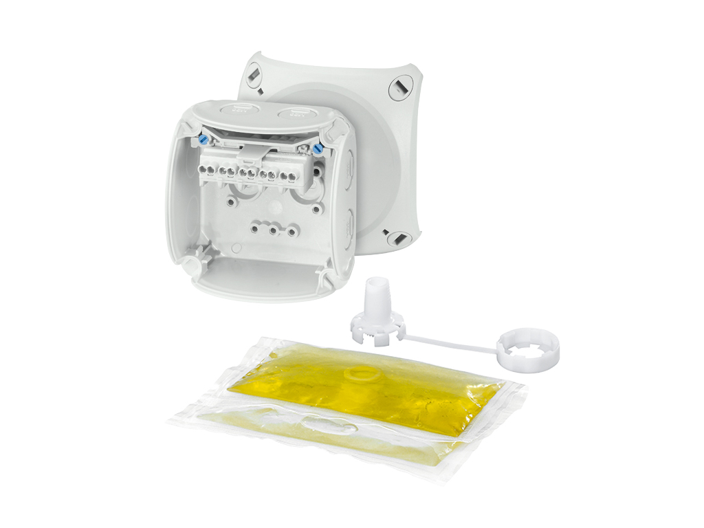 Dåse vandtæt 1,5-2,5mm² grå 93x93x62mm