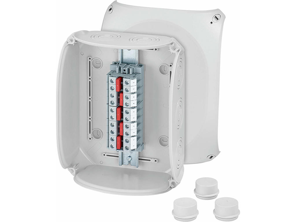 Forgreningsdåse 5x6-16 mm², Cu/Alu, 205x255x112 mm, IP66 - Grå