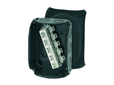Forgreningsdåse 5x6-16 mm², Cu, 155x210x92 mm, IP66/67/69 - Sort