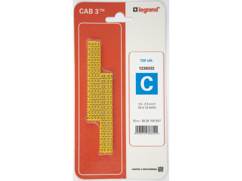 CAB 3 ledningsmærker 1,5-2,5 mm² (C) - 120 stk.