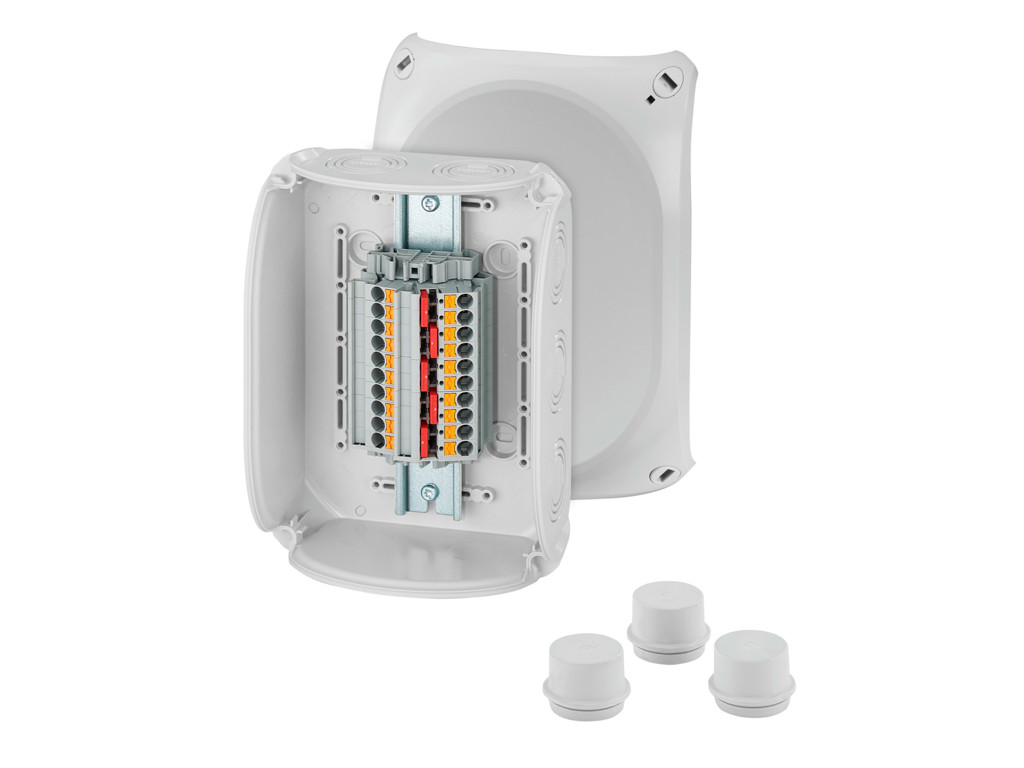 Forgreningsdåse 0,5-10 mm², Cu, 155x210x92 mm, IP66 - Grå