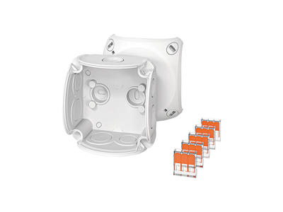 Forgreningsdåse 0,14-2,5 mm² Cu, 84x84x55 mm, IP66 - Grå