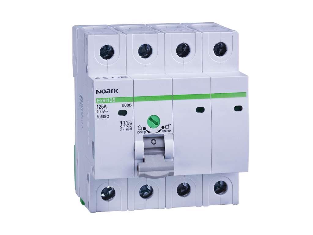 Noark lastafbryder 4P 125A 4M med indbygget låsemekanisme