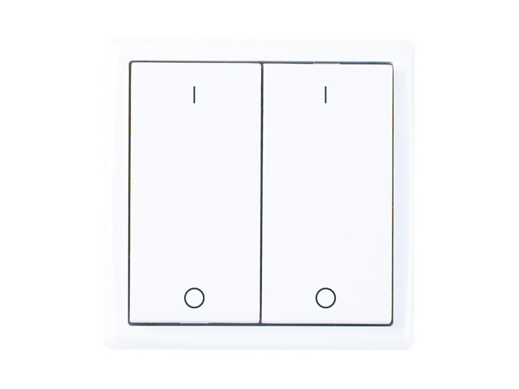 Helvar EnOcean tryk, dobbelt 1/0 1/0 - Hvid med plastramme