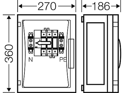 Hensel ENYSTAR kasse med skillesikring + sikringsafbryder 125A, 3P PE+N