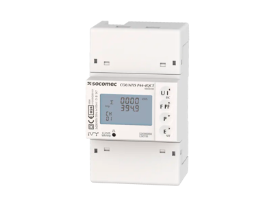Socomec kWh måler 3-faset, forbundet til 2 QCT-C-xx, MID - Modbus