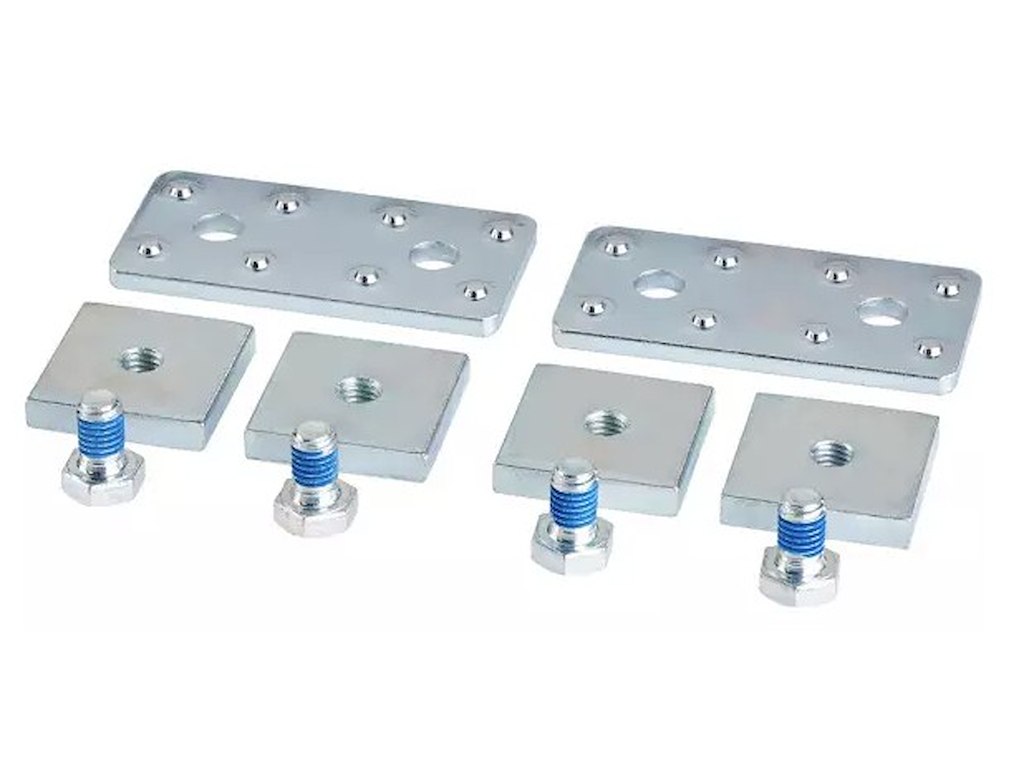 Tilslutning af 2 skinner på monteringsrammen Sæt á 2 stk. inkl. Skruer