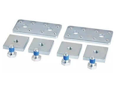 Tilslutning af 2 skinner på monteringsrammen Sæt á 2 stk. inkl. Skruer