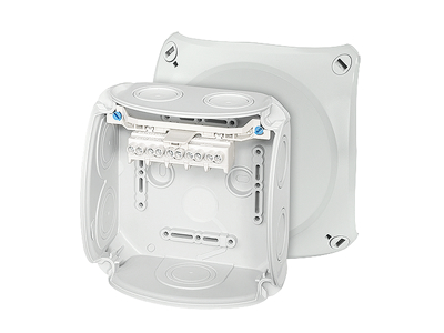 Forgreningsdåse 5x1,5-4 mm², Cu, 130x130x77 mm, IP66 - Grå