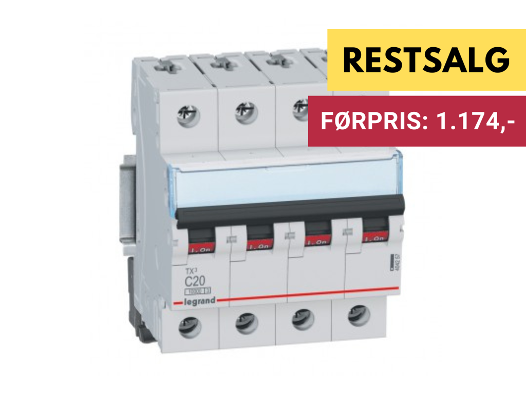 TX3 Automat C 20A 4P 4M 10/10kA 