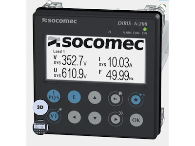 Socomec DIRIS A-200 strømkvalitetsmålerRJ12, Ethernet MODBUS-sensor