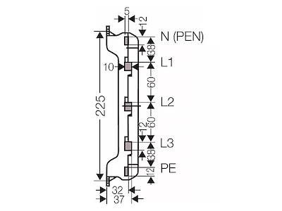 Holder f/skinne, 250A