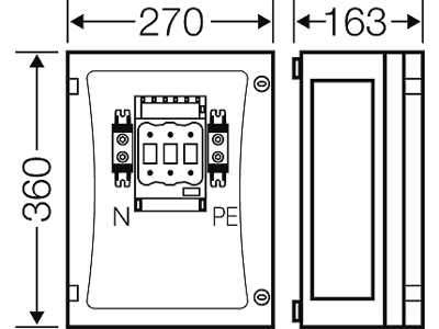 Hensel ENYSTAR kasse med 1 x sikringsafbryder 125A, HRC 001, 3-polet