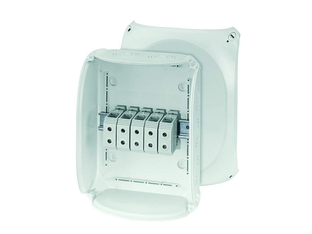 Forgreningsdåse 5x16-35 mm², Cu, 225x295x122 mm, IP66/67/69 - Grå