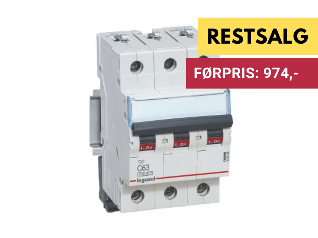 TX3 Automat C 63A 3P 3M 10/10kA 
