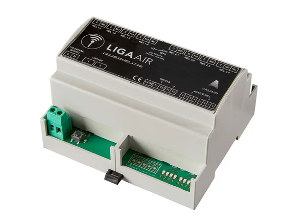 Casambi LIGA.AIR relæ med 2x4 relæer 10A + 4 trykindgange