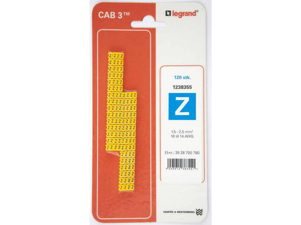CAB 3 ledningsmærker 1,5-2,5 mm² (Z) - 120 stk.
