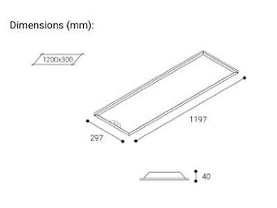 Zenith LED-panel ZH44CB 1200x300, 4000K, Casambi - ENEC