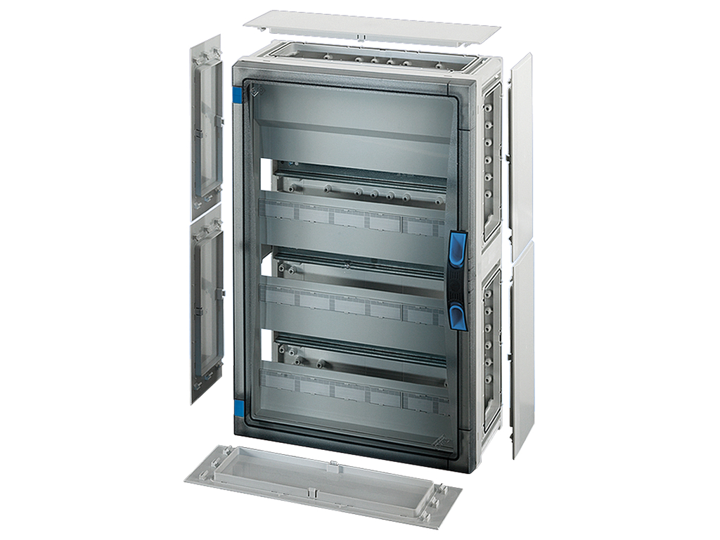 Hensel ENYSTAR kasse med DIN-skinne og sider - 51 moduler (3x17)