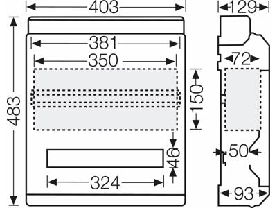 Hensel KV 'EXTRA' gruppetavle 18 moduler (1x18) - IP65