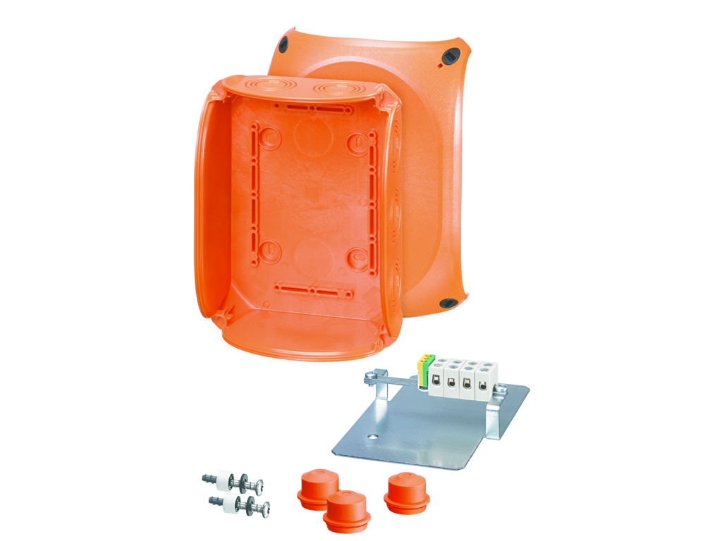 Branddåse 5x1,5-10 mm², Cu, 155x210x92 mm - Orange 