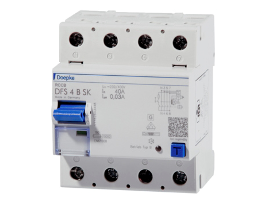 Fejlstrømsafbryder (RCD) DFS4 125A/0,30 4P Type B SK Selektiv