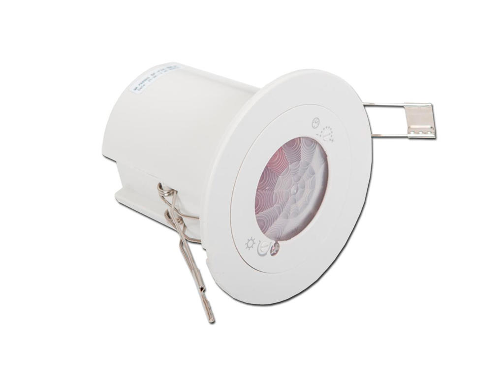 PIR sensor til indbygning (230V, 360°, Ø7m) IP20 - Hvid
