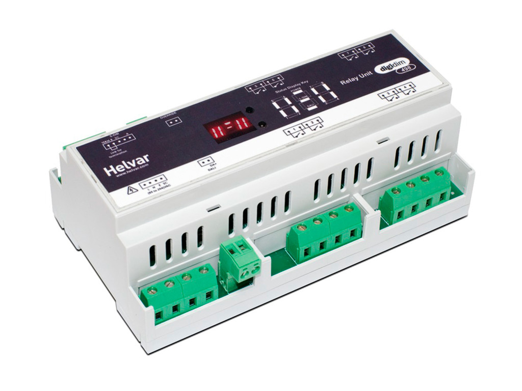 Helvar Digidim 498 relæenhed, 8x16A