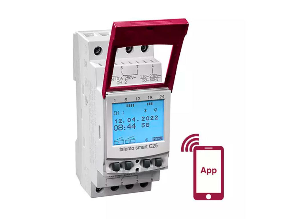 Grässlin digitalt astro ugeur, 24V AC/DC, 2 kanaler, 16A, IP20, 2M