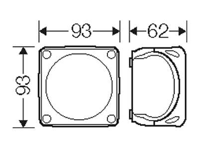 Hensel EB tom dåse 93x93x62 mm, IP66 - Grå