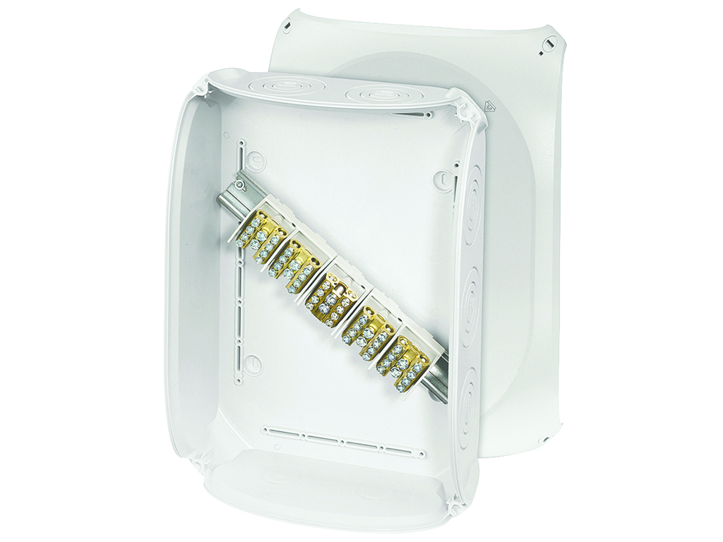 Forgreningsdåse 5x6-35 mm², Cu, 255x355x122 mm, IP66 - Grå