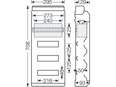 Hensel KV 'EXTRA' gruppetavle 36 moduler (3x12) - IP65