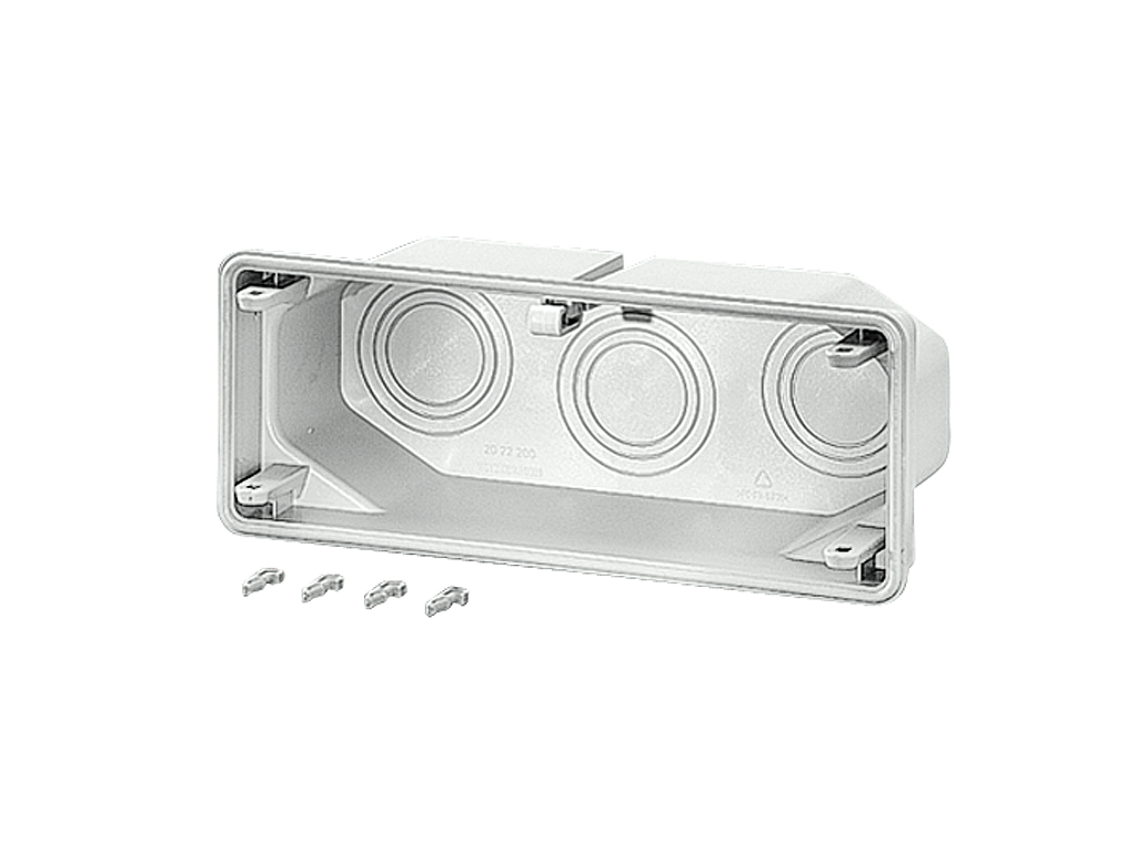 Flange med udslagsblanketter (3 x M40/50/63), 300x80 mm