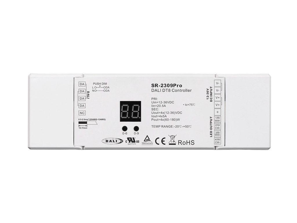 DALI DT8 LED driver med 4 kanaler RGBW 200W 24V