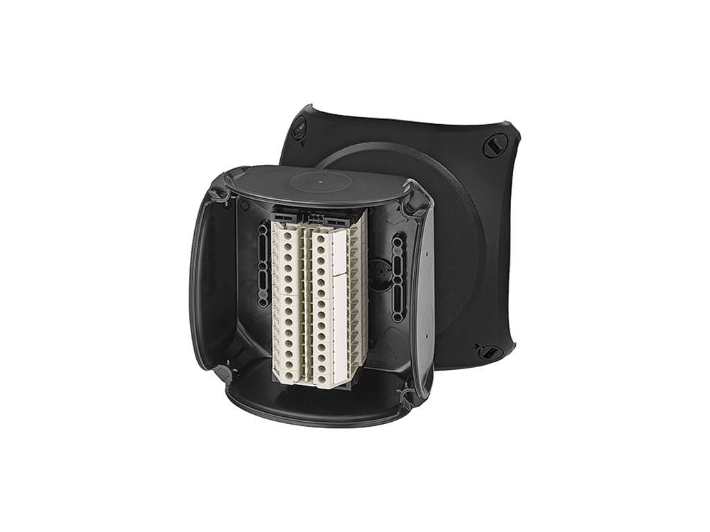 ATEX forgreningsdåse 0,5-6 mm², 14 klemrækker, 130x130x77 mm - Sort