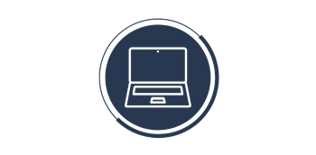 Symbol med en bærbar computer