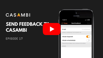 Casambi instruktionsvideo: send feedback til Casambi